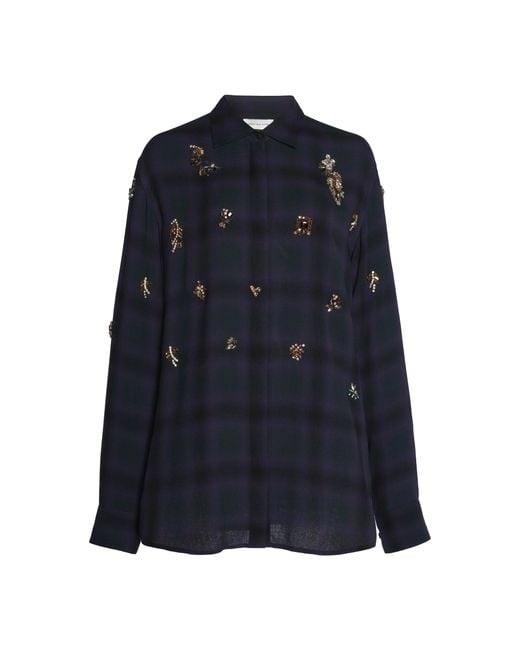 Dries Van Noten Blue Clavelly Embellished Shirt