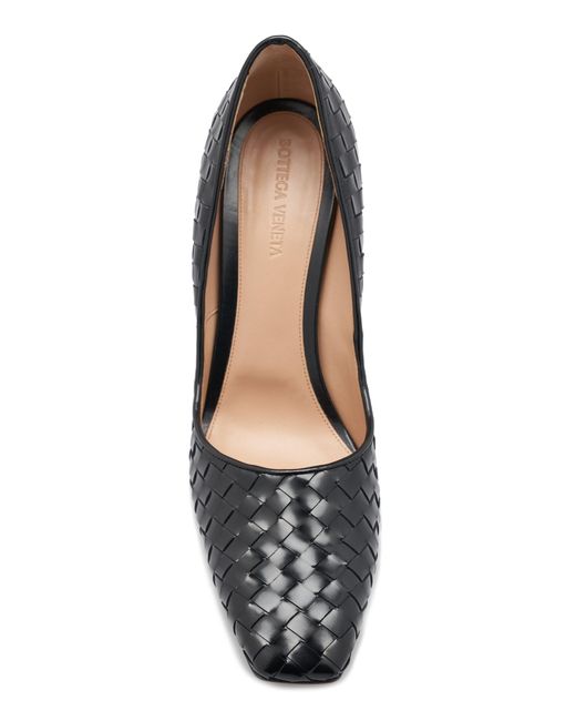 Bottega Veneta Black Squared Toe Leather Pumps