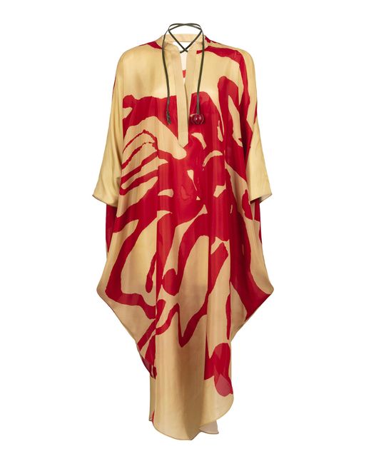 Silvia Tcherassi Red Elea Silk Habutai Tunic