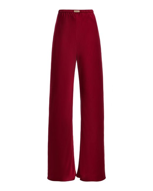 Comme Si Red Bias Silk Straight-Leg Pants