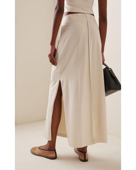 Les Tien White Max Stretch Cotton-modal Maxi Skirt