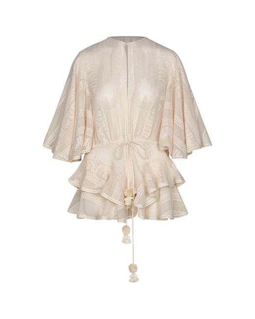 Johanna Ortiz Natural Costa Serena Cotton Mini Dress