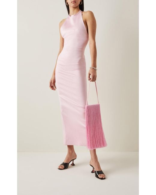 Alexander Wang Halter Midi Dress in Pink | Lyst