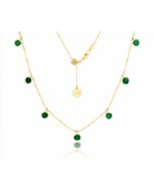 Graziela White 2Ct Emerald Floating Necklace