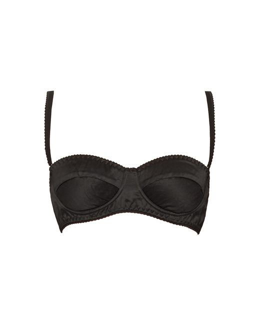 DES_PHEMMES Black Balconette Satin Bra