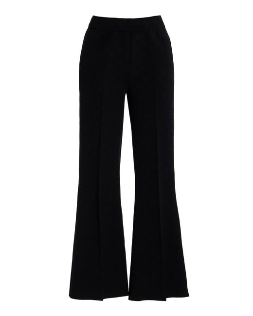 High Sport Black Kick Stretch-cotton Knit Cropped Flared Pants