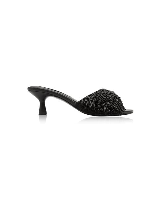 St. Agni Black Bijou Beaded Heel 50