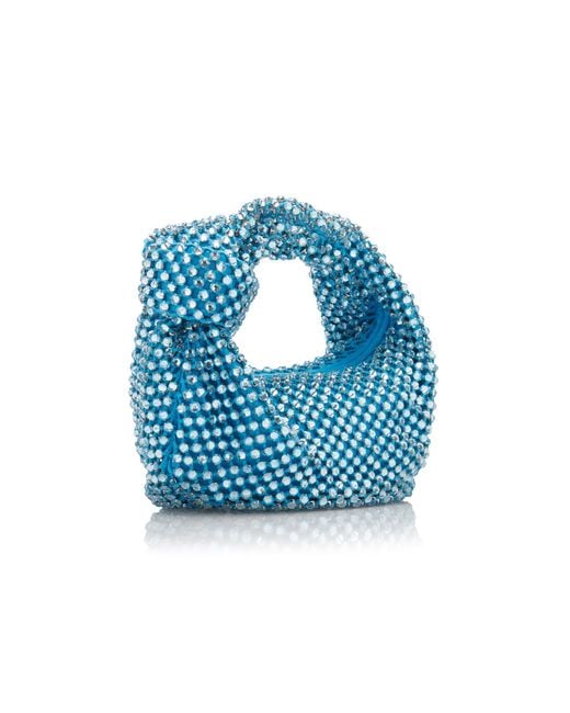 Bottega Veneta Blue The Mini Jodie Crystal-net Leather Bag