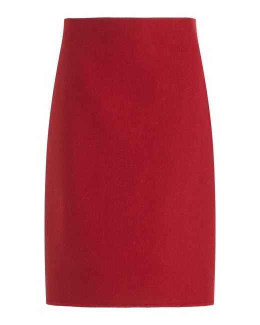 The Row Red Bart Cashmere Midi Skirt