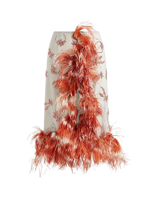 16Arlington Flora Feathered Pencil Skirt