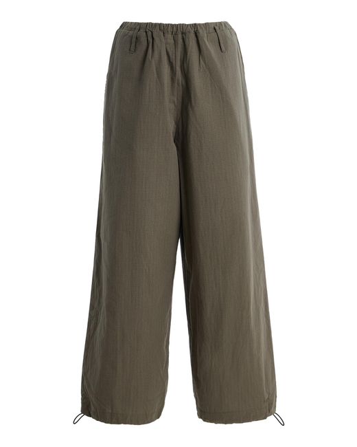Deiji Studios Green Cotton Toggle-Hem Pants