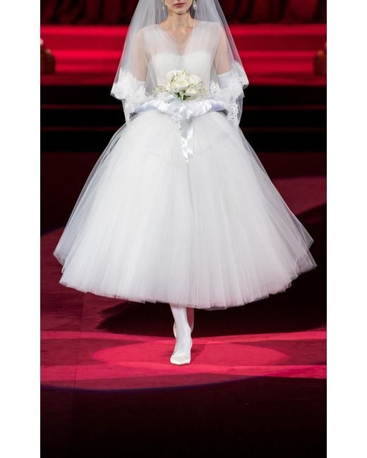 Dolce & Gabbana White Ball Gown Tulle Wedding Dress