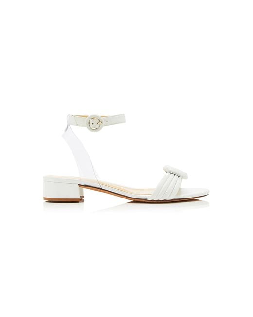 Alexandre Birman White Vicky Knotted Leather And Pvc Sandals