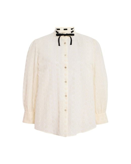 Valentino Garavani Natural Embroidered Poplin Shirt