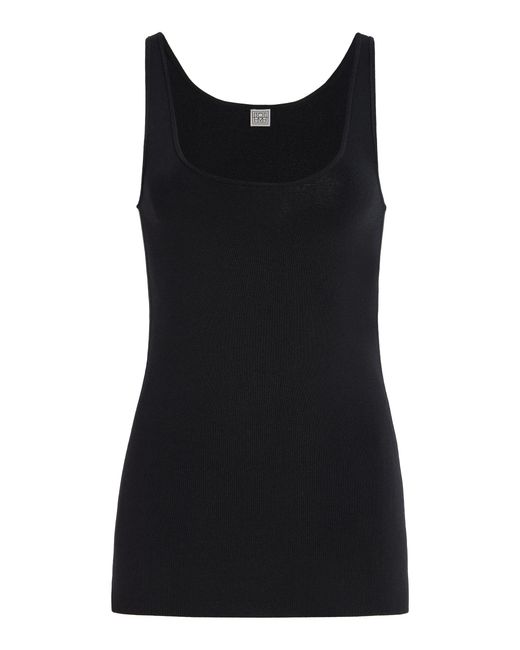 Totême  Black Compact Knit Tank