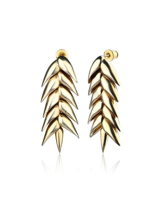 Bevza Metallic Spikelet Short 14k Gold-plated Brass Earrings
