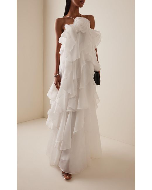 Aje. White Pandorea Layered Maxi Dress