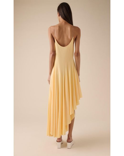 Alaïa White Asymmetric Cotton Midi Slip Dress