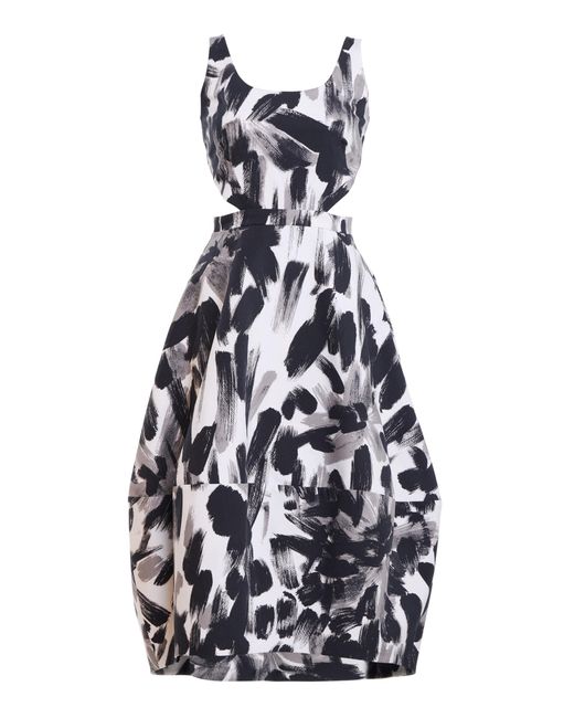 Michael Kors White Bubble Cotton Midi Dress