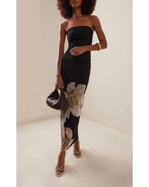 Significant Other Black Exclusive Printed Mesh Maxi Dress