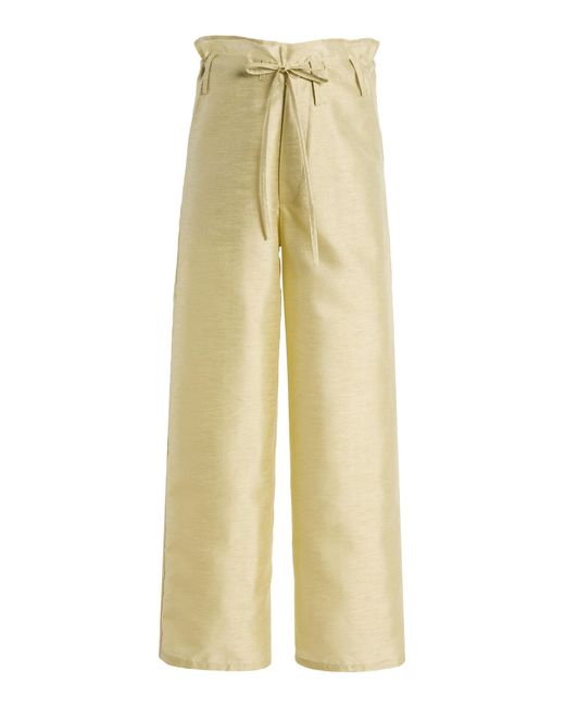 Chan Luu Yellow Dupioni Straight Leg Pants