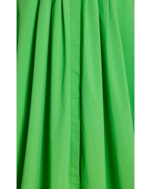 Jonathan Simkhai Green Jazz Pintucked Cotton-blend Midi Shirt Dress