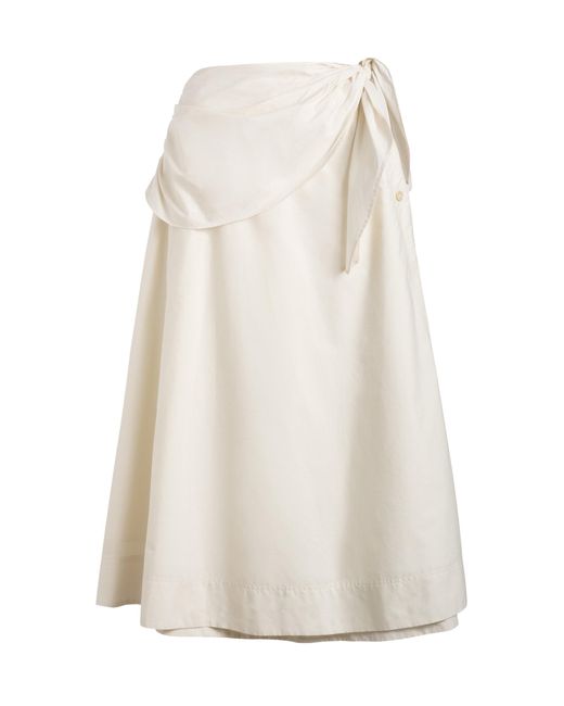 Merlette White Camila Cotton Poplin Skirt