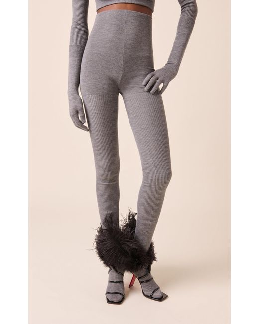 Alaïa Soft Cashmere-silk Leggings in Gray | Lyst