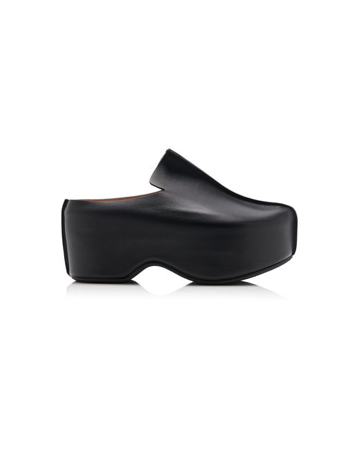 J.W. Anderson Black Leather Platform Clogs