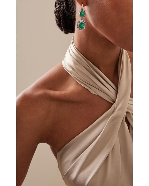 Amrapali Green One-of-a-kind Rajasthan 18k Yellow Gold, Black Rhodium Emerald Earrings