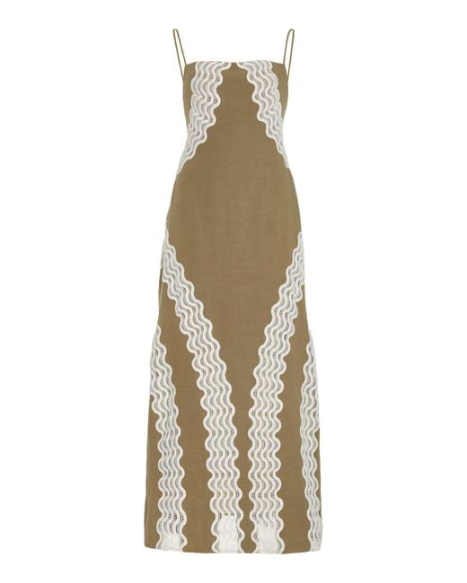 Significant Other Natural Eleni Embroidered Cotton Maxi Dress