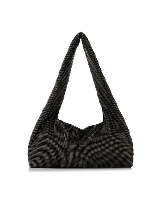 Kara Black Crystal Mesh Bag
