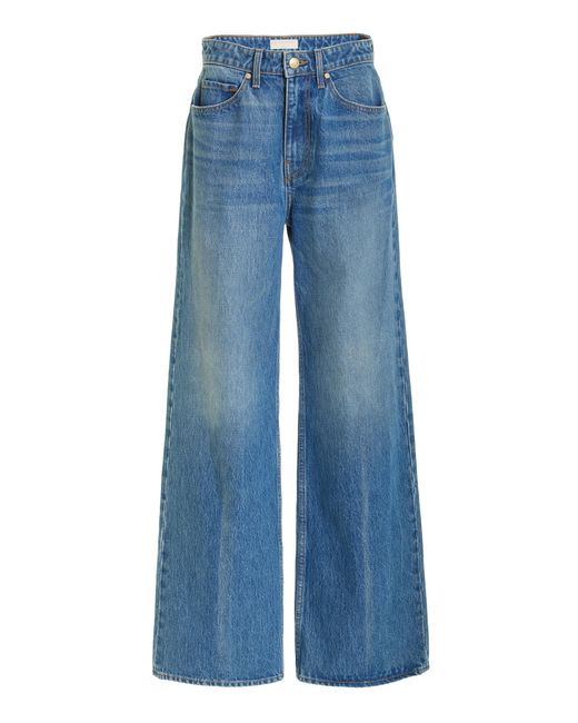 Ulla Johnson Blue Willow Rigid High-rise Wide-leg Jeans