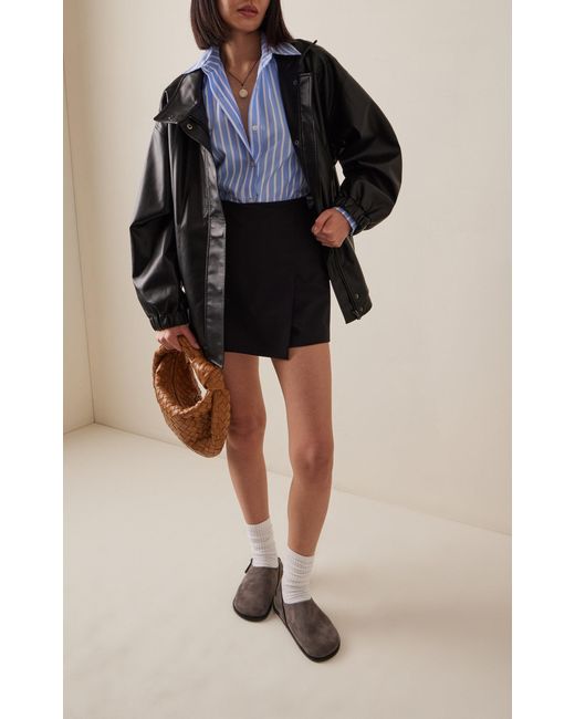 Moncler Black Wool-cashmere Mini Skort
