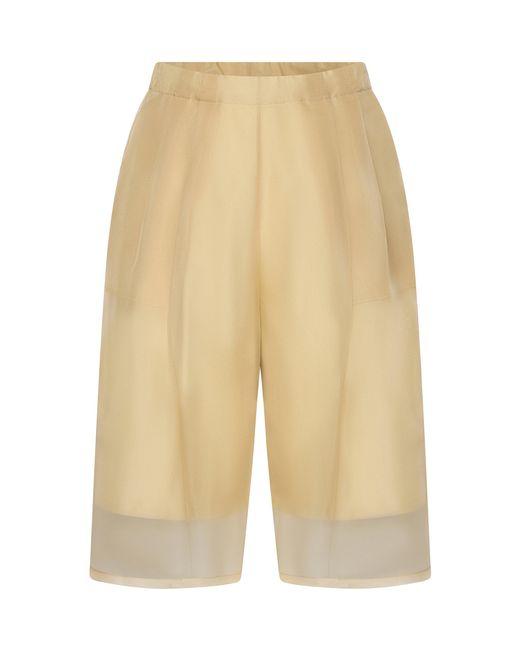 OSSOU Natural Rumi Layered Silk-Cotton Shorts