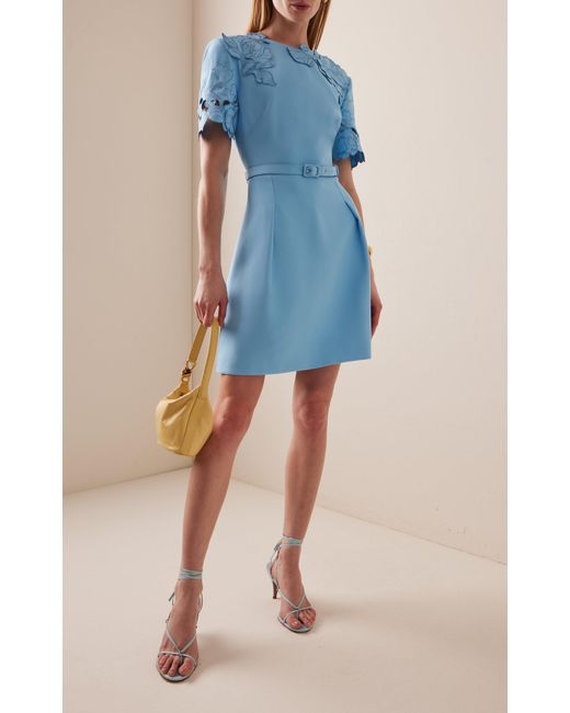 LEO LIN Aurlie Appliqud Mini Dress in Blue | Lyst Australia