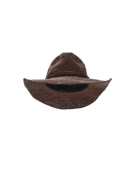 Janessa Leone Brown Sacha Western Straw Fedora