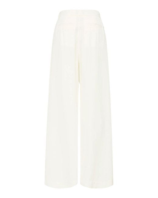 St. Agni White Fold Twiill Wide-leg Pants