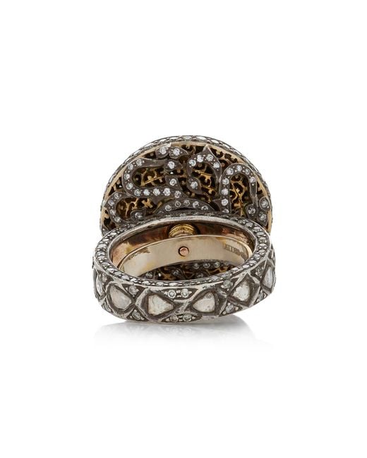 Amrapali White One-of-a-kind 14k Yellow Gold Diamond Ring