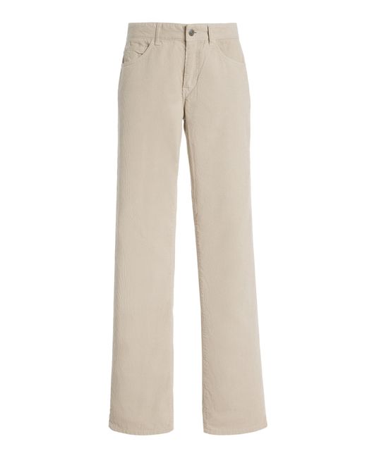 The Row Natural Carlyl Corduroy Mid-Rise Straight-Leg Jeans
