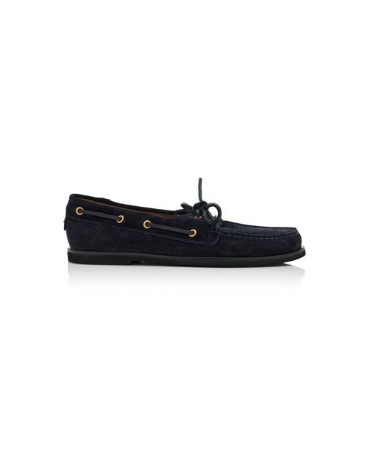 Gianvito Rossi Black Vandèe Suede Boat Shoes