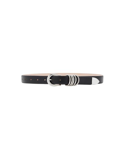 DEHANCHE Black Hollyhock Leather Belt