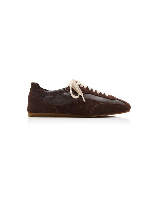 Jonathan Simkhai Brown Georgie Elasticized Leather Sneakers