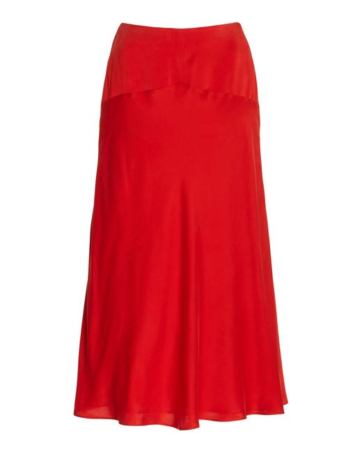 TOVE Clover Silk Midi Skirt in Red | Lyst Canada