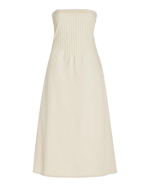 Marlies Grace Natural Exclusive Lou Cotton-Blend Midi Dress