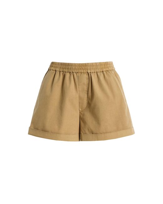 FRAME Natural X Sotheby's Cuffed Cotton Mini Shorts