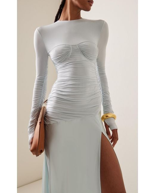 Sir. The Label Blue Alessia Jersey And Satin Gown