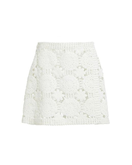 Elie Saab White Lace Crochet Shorts