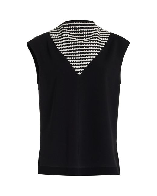 Proenza Schouler Black Prescott Knit Crepe Top