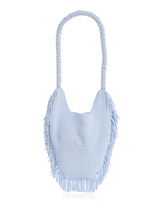LIKE A BIRD Blue Alana And Mist Beaded Shoulder Bag